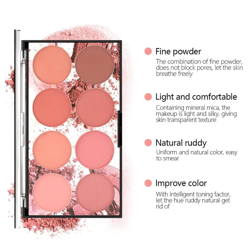 8 Colors MISS ROSE Blush Palette - Image 12