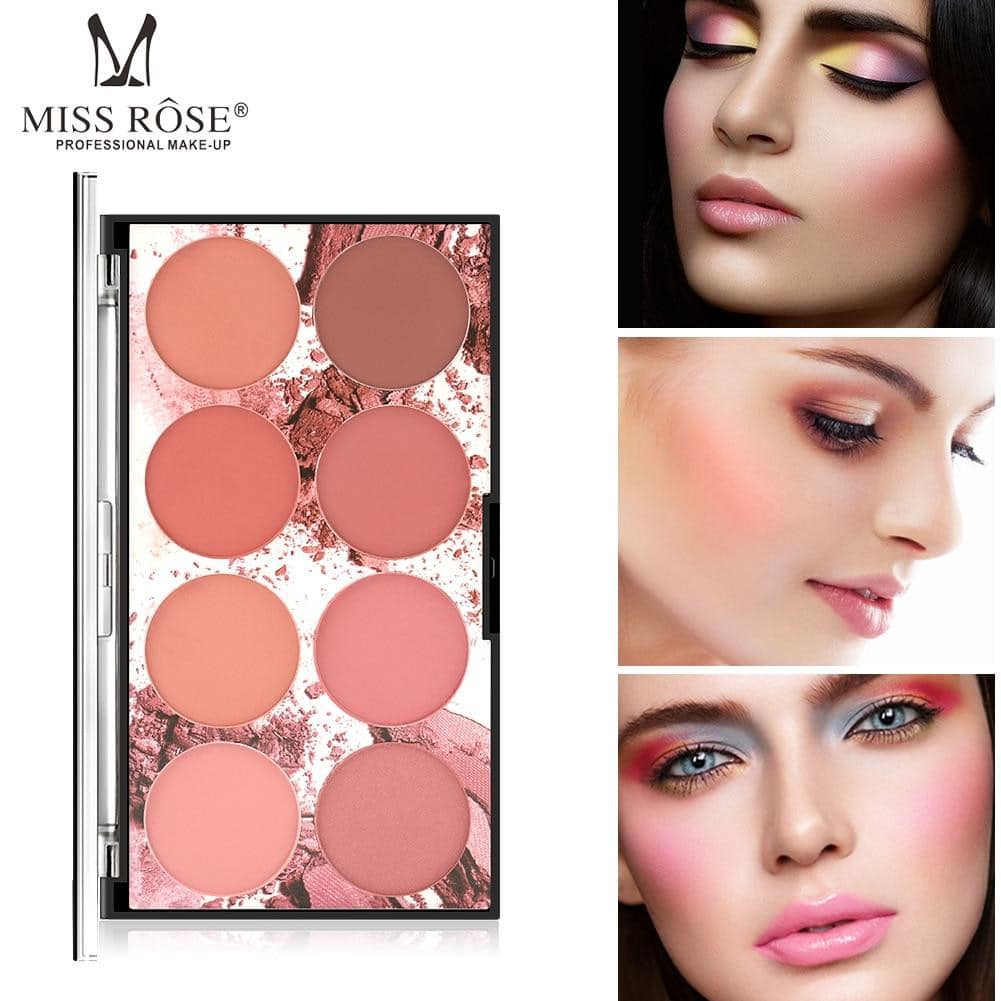 8 Colors MISS ROSE Blush Palette - Image 4
