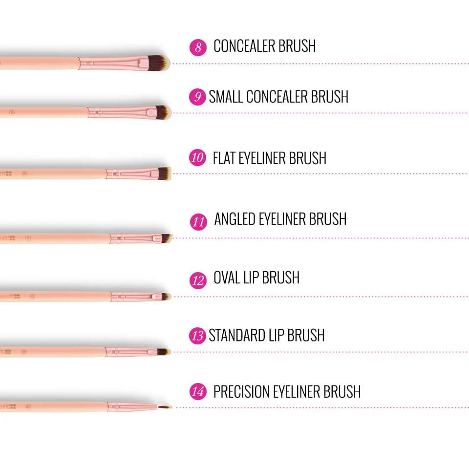 BH Chic 14 Piece Makeup Brush Set With Zip Bag - Image 6