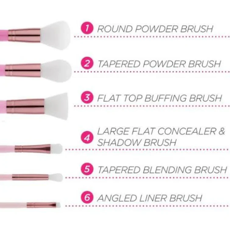 BH Mini Pink Perfection – 6 Piece Brush Set - Image 3