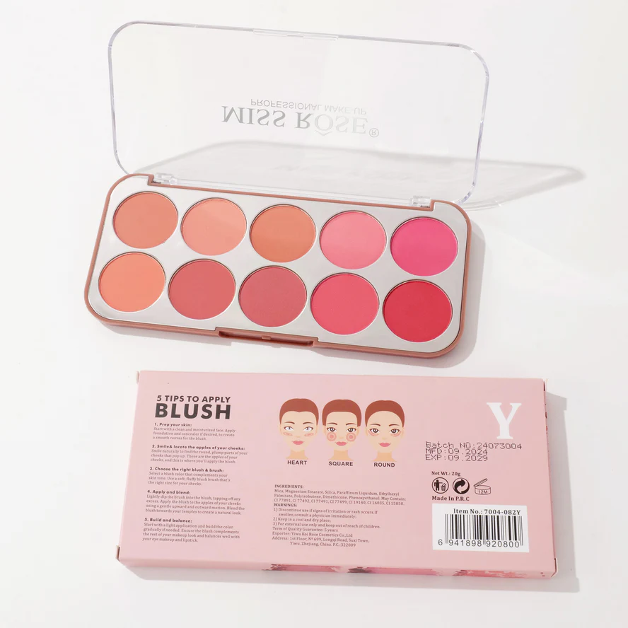Miss Rose 10 Colors Enduring Blusher Kit - Image 2