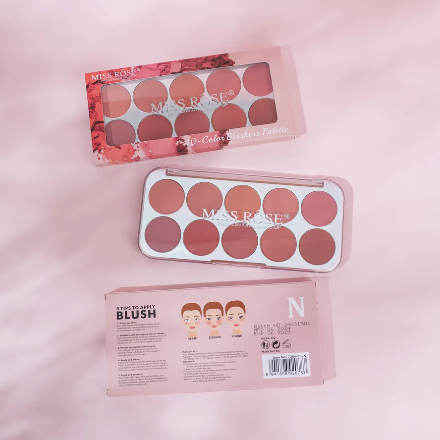 Miss Rose 10 Colors Enduring Blusher Kit - Image 3