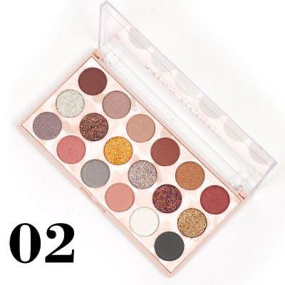 Miss Rose 12 Color Eyeshadow & 6 Color Glitter Palette - Image 3