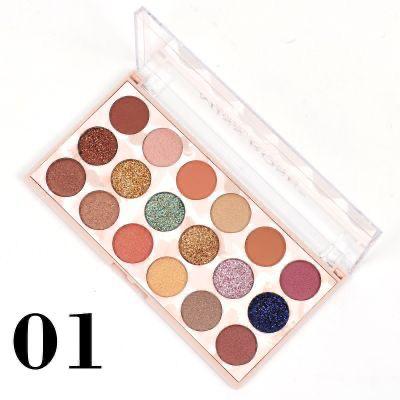 Miss Rose 12 Color Eyeshadow & 6 Color Glitter Palette - Image 4
