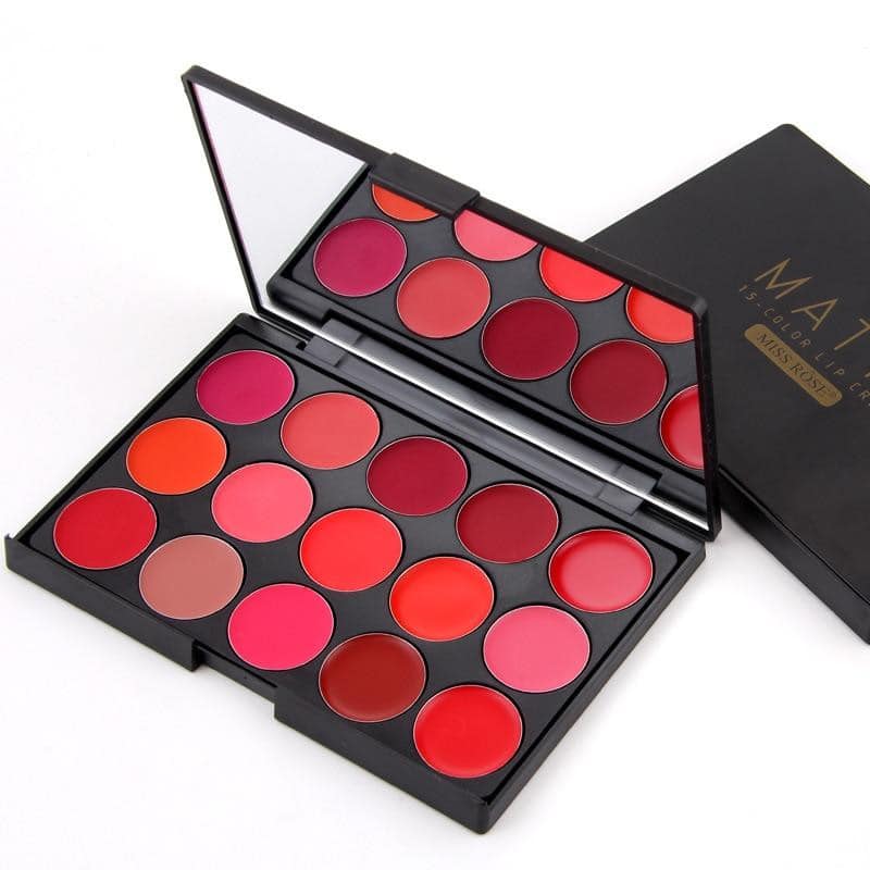 Miss Rose 15 Color Lipstick Matte Lip Cream Palette - Image 12