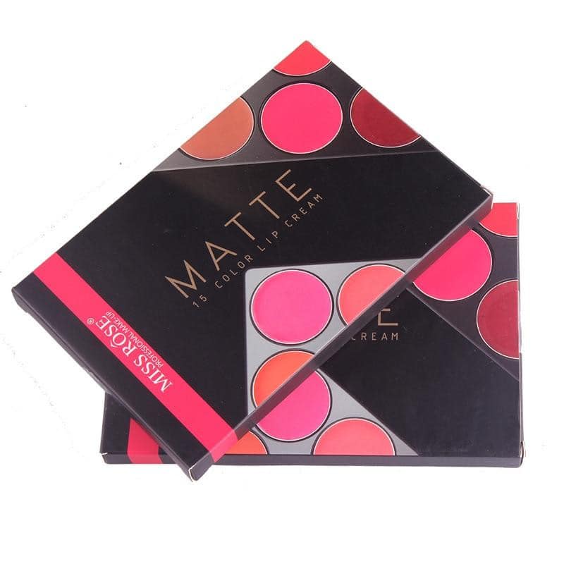 Miss Rose 15 Color Lipstick Matte Lip Cream Palette - Image 13