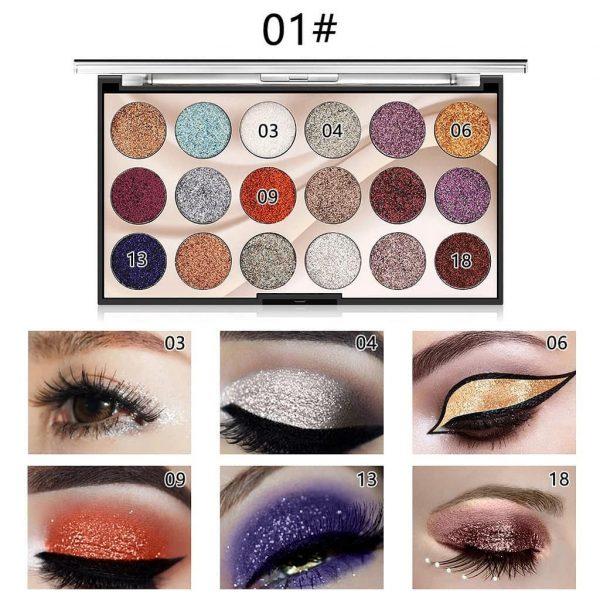 MISS ROSE 18-Color Glitter Eyeshadow Palette - Image 4