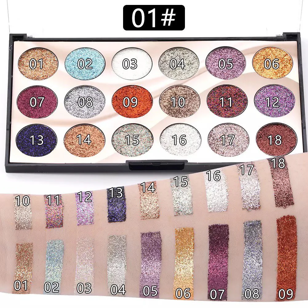 MISS ROSE 18-Color Glitter Eyeshadow Palette - Image 6