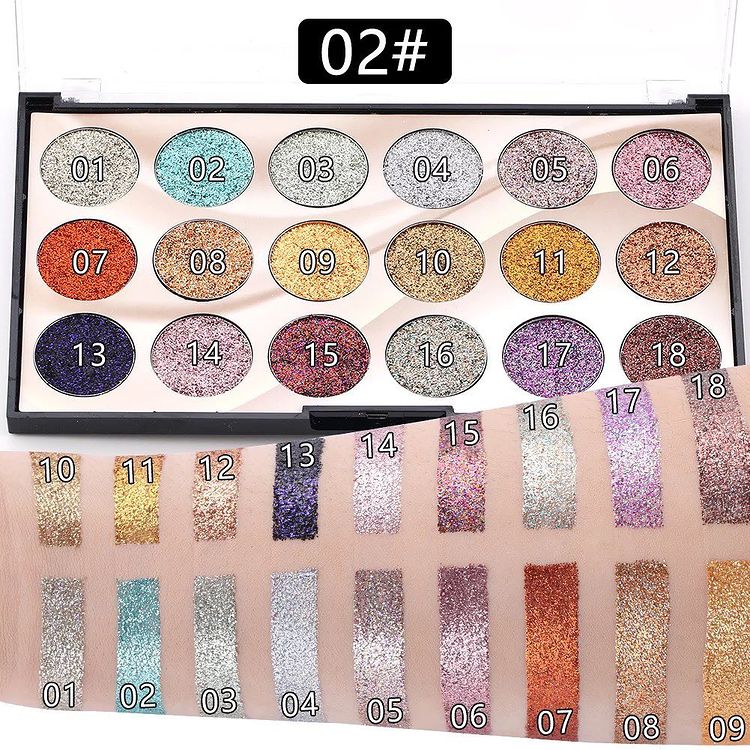 MISS ROSE 18-Color Glitter Eyeshadow Palette - Image 7