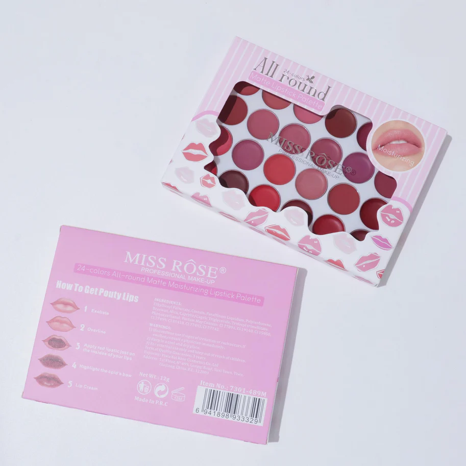 Miss Rose 24 Color All-Round Moisturizing Matte Lipstick palette - Image 3