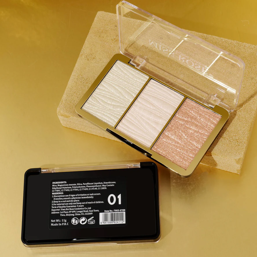 Miss Rose 3 Color Hyper Real Highlighter kit - Image 3