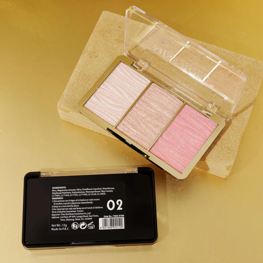Miss Rose 3 Color Hyper Real Highlighter kit - Image 4