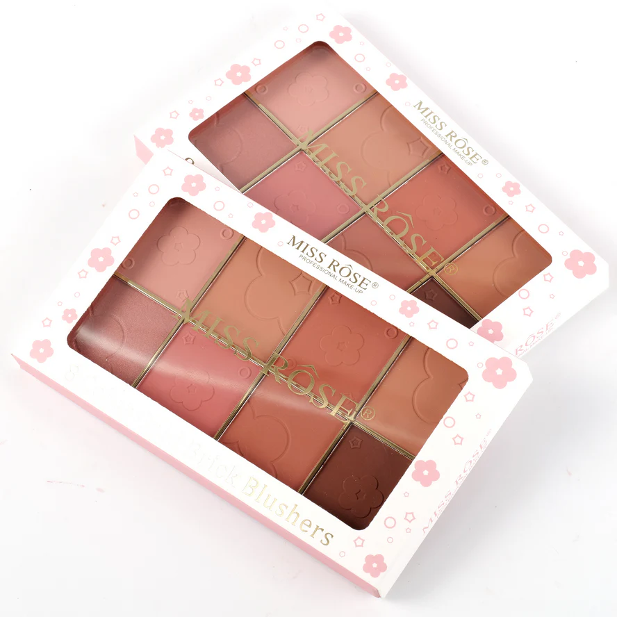 Miss Rose 8 Color Gold Brick Blushers - Image 2