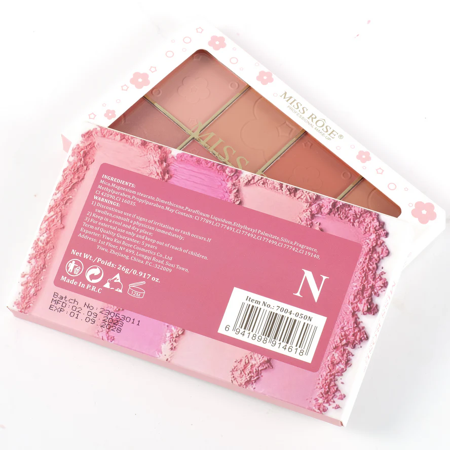 Miss Rose 8 Color Gold Brick Blushers - Image 6