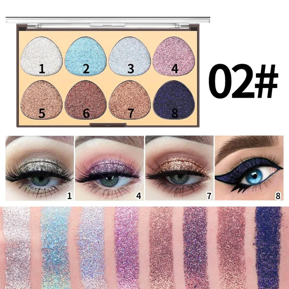 MISS ROSE 8 Colors Glitter Eyeshadow Palette (NEW) - Image 3