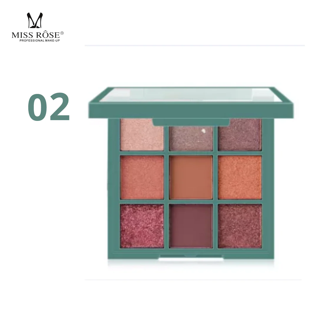 MISS ROSE 9 Colors Matte Pearlescent Powder Eyeshadow Palette - Image 3