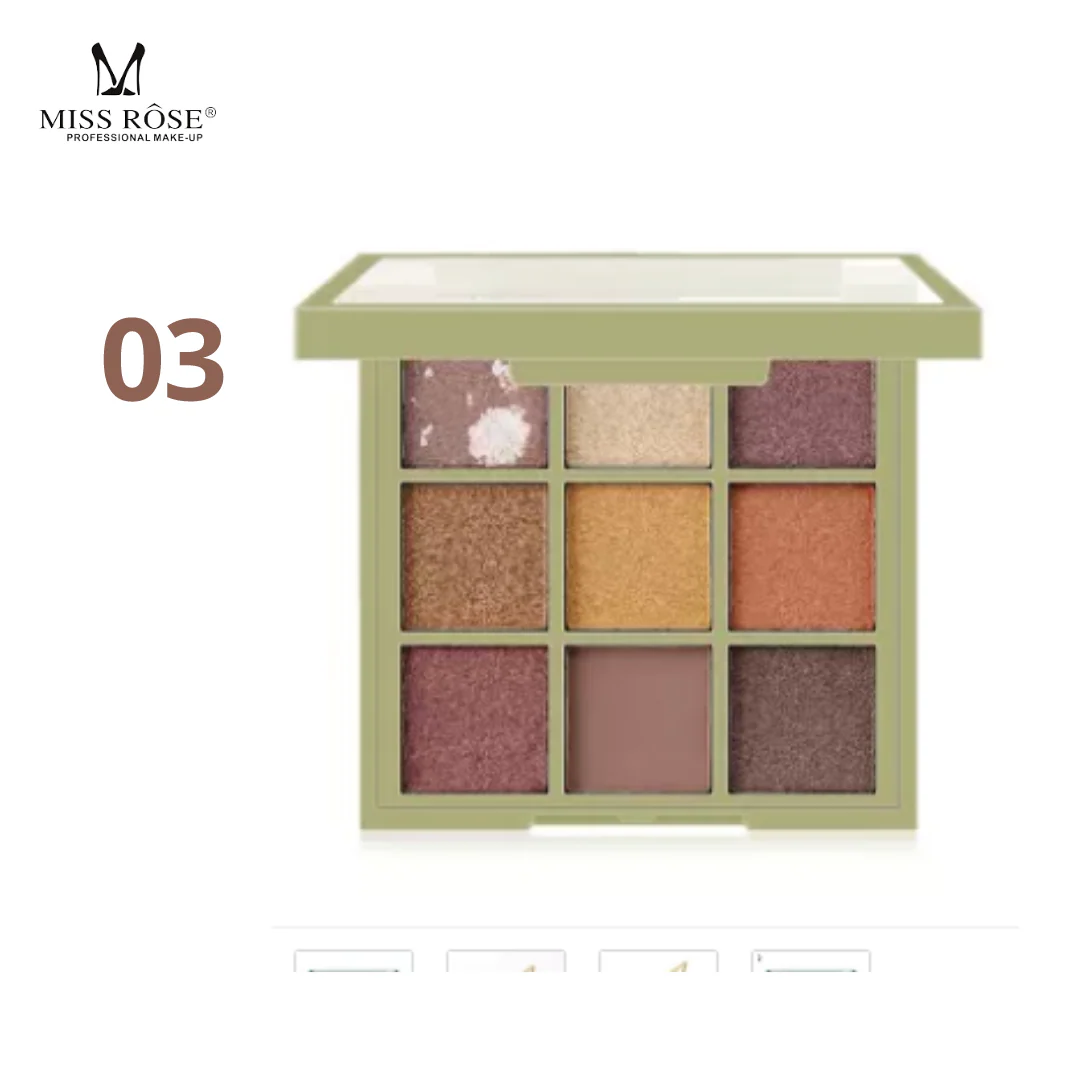MISS ROSE 9 Colors Matte Pearlescent Powder Eyeshadow Palette - Image 4