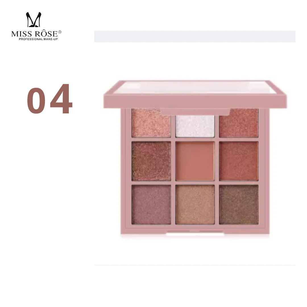 MISS ROSE 9 Colors Matte Pearlescent Powder Eyeshadow Palette - Image 5