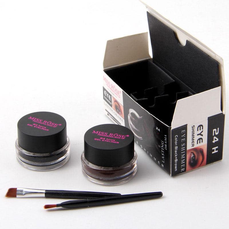 MISS ROSE Gel Eyeliner - 2 color set Black and Brown - Image 4