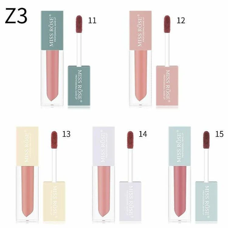 Miss Rose long lasting waterproof velvet matte Lip Gloss (Set of 5) - Image 3