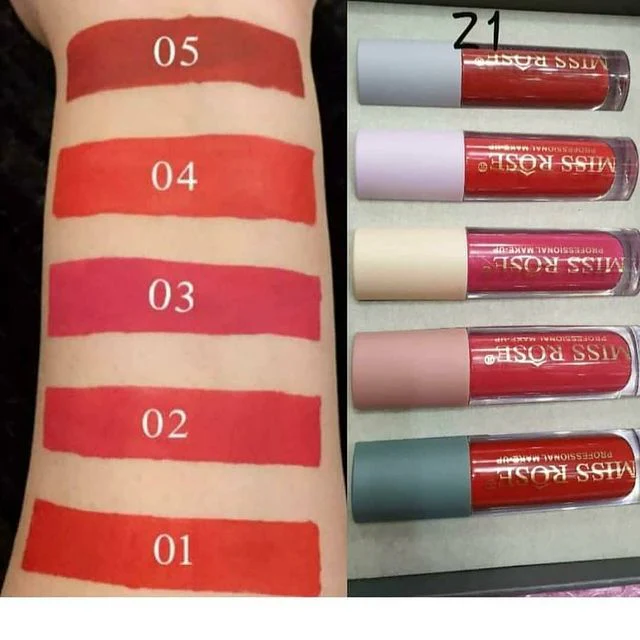 Miss Rose long lasting waterproof velvet matte Lip Gloss (Set of 5) - Image 6