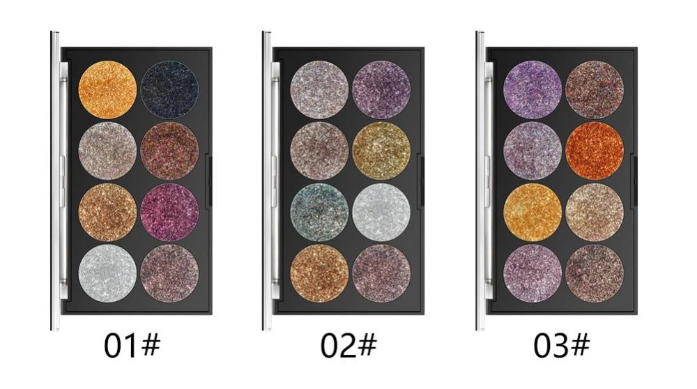 Miss Rose Makeup Palette 8 Color Glitter - Image 3