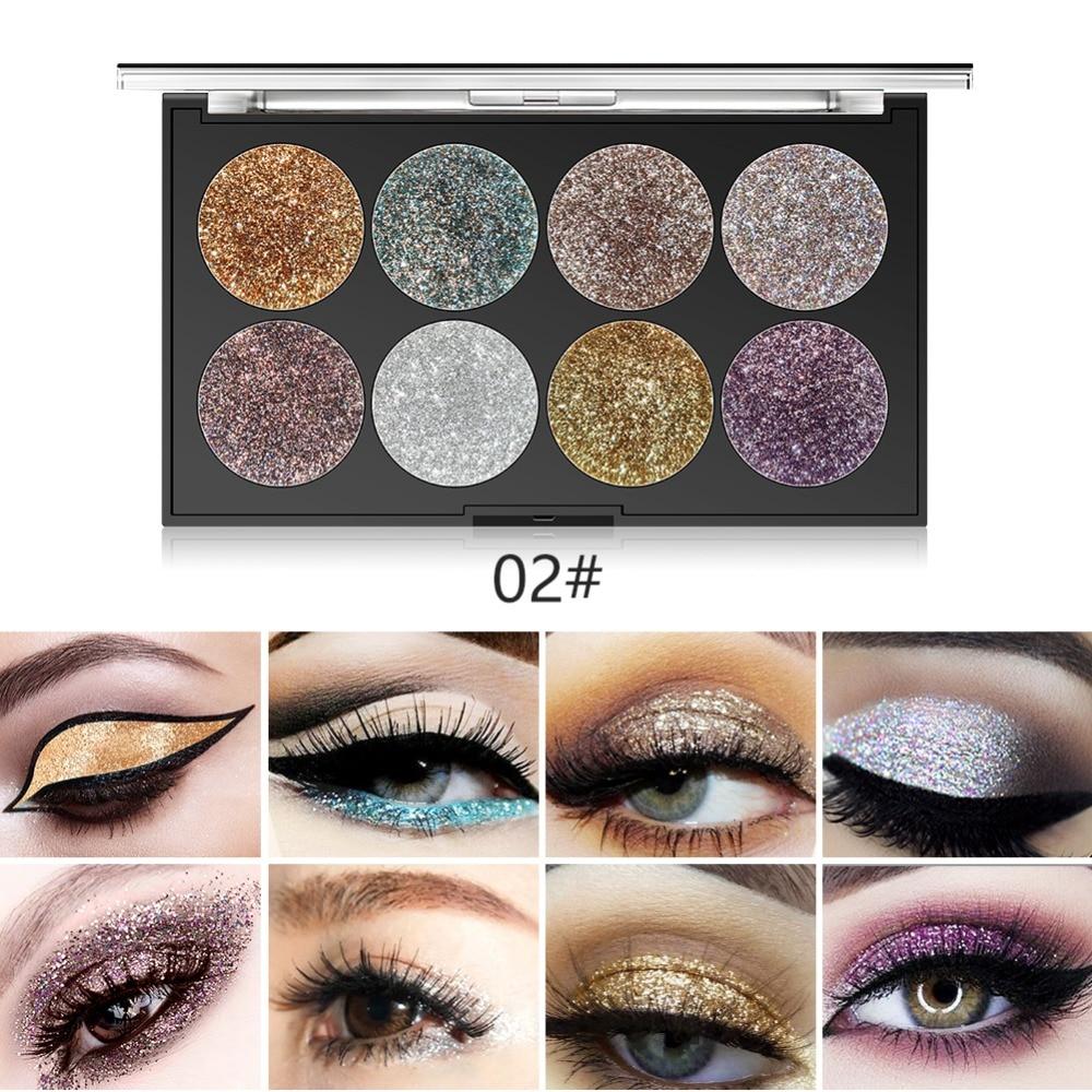 Miss Rose Makeup Palette 8 Color Glitter - Image 6