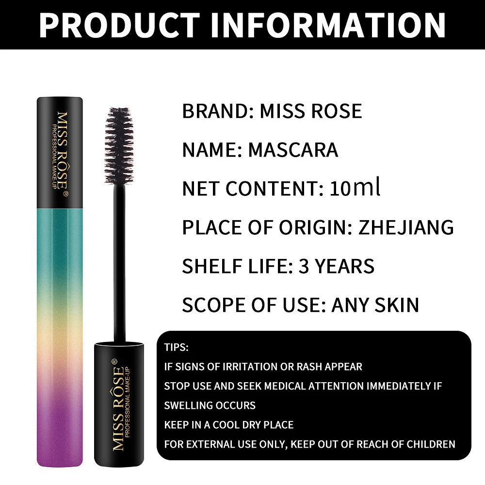 Miss Rose Gradient Aluminum Mascara 10ml with Silk Formula - Image 8