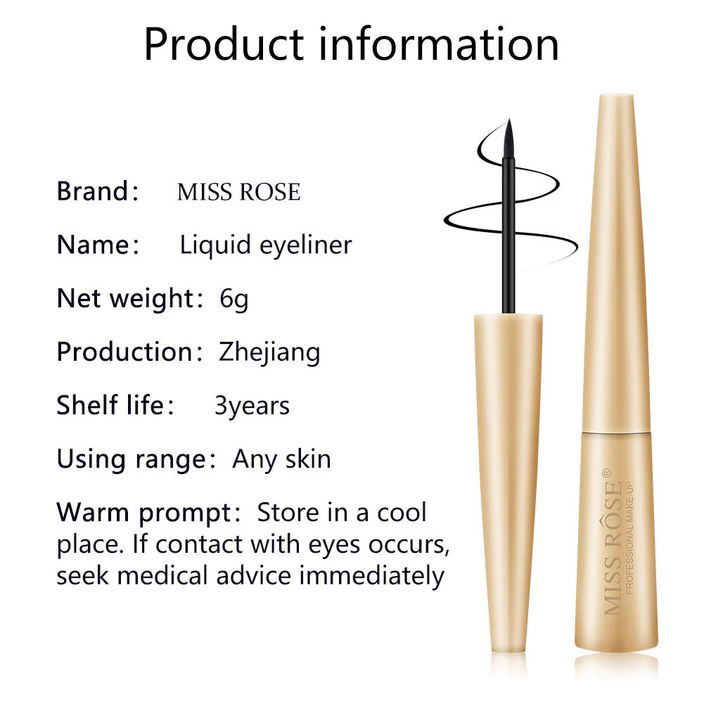 Miss Rose Matte Black Liquid Eyeliner - Image 3