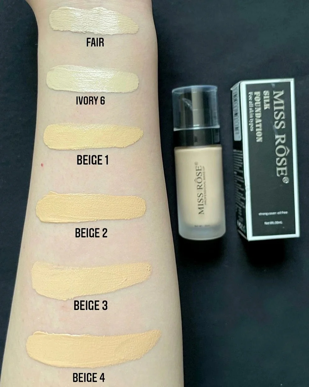 Miss Rose Strong Cover Oil Free Liquid Foundation - Image 2