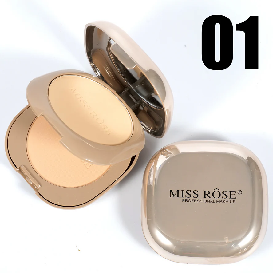Miss Rose Pink Metallic Mirror Dual Compact Powder - Image 2