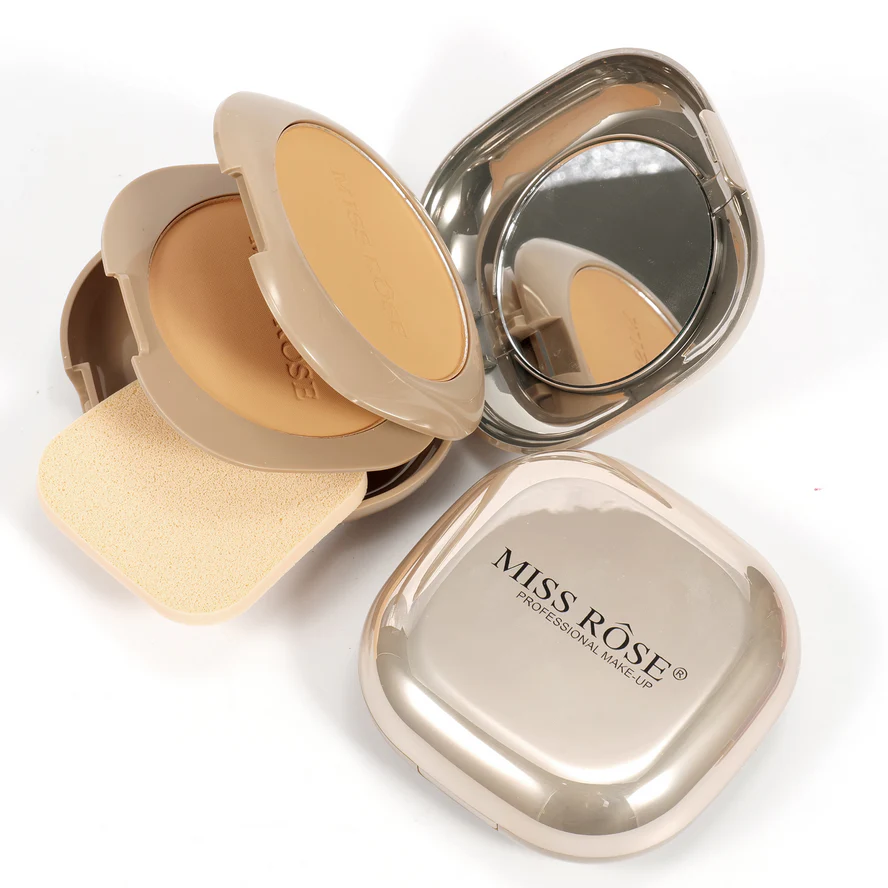 Miss Rose Pink Metallic Mirror Dual Compact Powder - Image 3