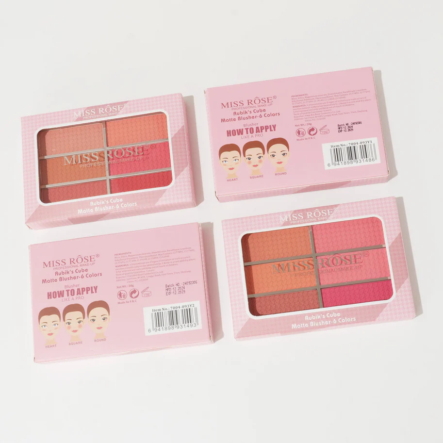 Miss Rose Rubik's Cube Matte 6 Color Blusher - Image 2